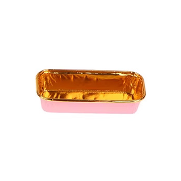 Moule rectangulaire papier aluminium Rose / Or