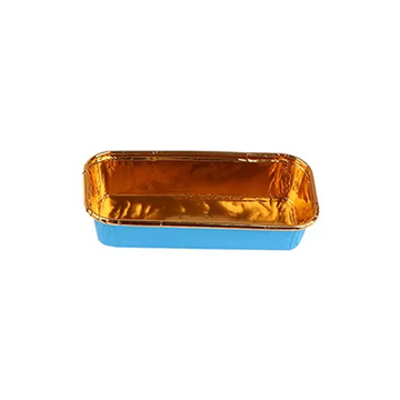 Moule rectangulaire papier aluminium Bleu / Or