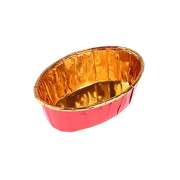 Moule oval papier aluminium Rouge / Or