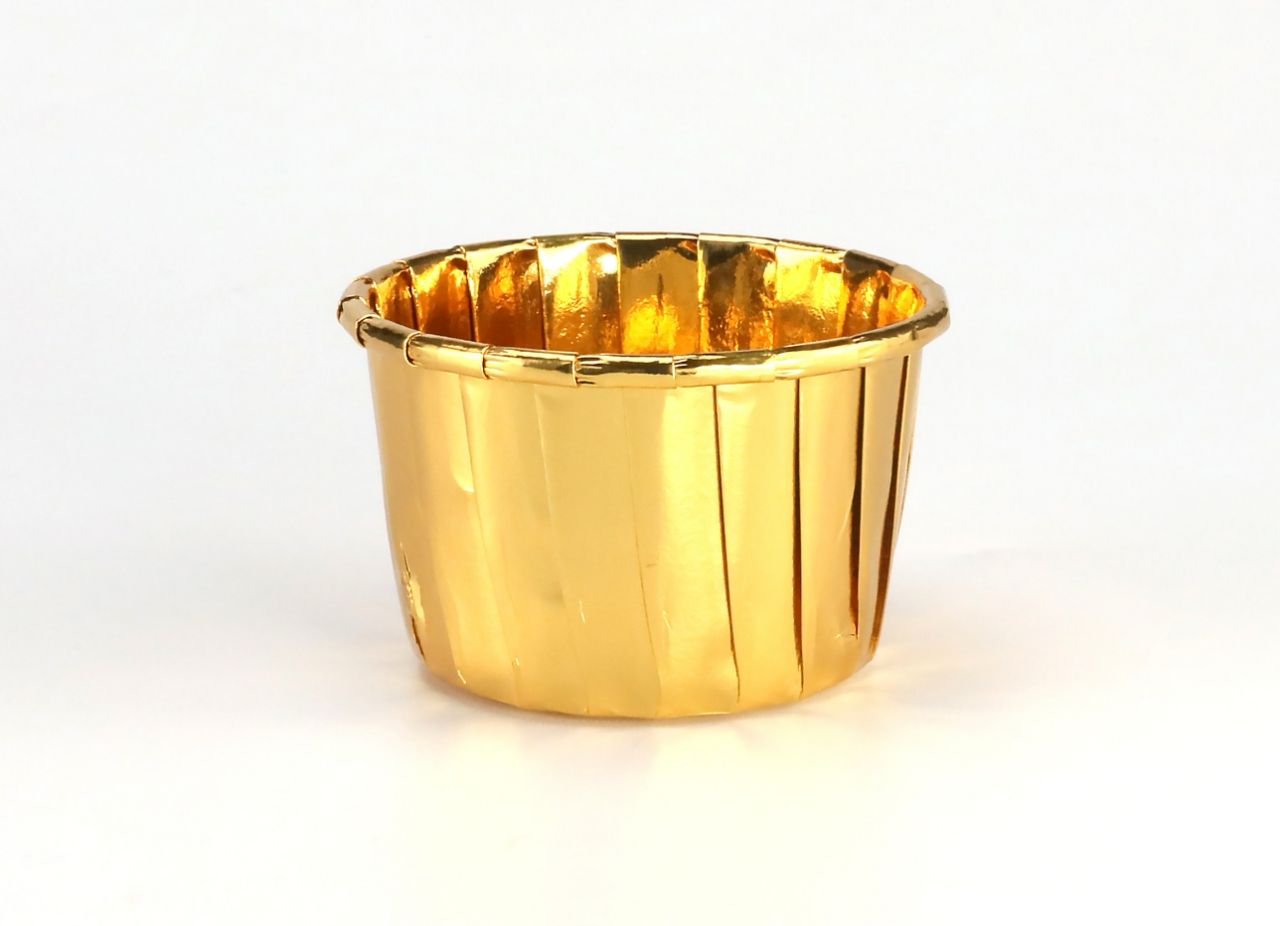 Caissettes Cupcake en Papier Aluminium Métalisé Or