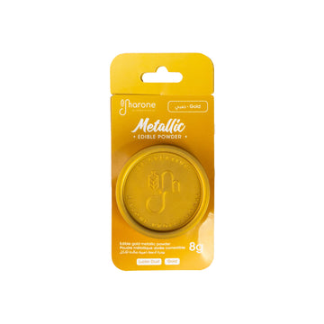 Poudre métallique dorée comestible