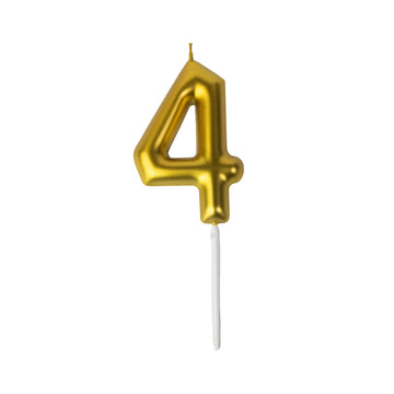 Bougie d’Anniversaire Chiffre 4 Dorée – Grand Format