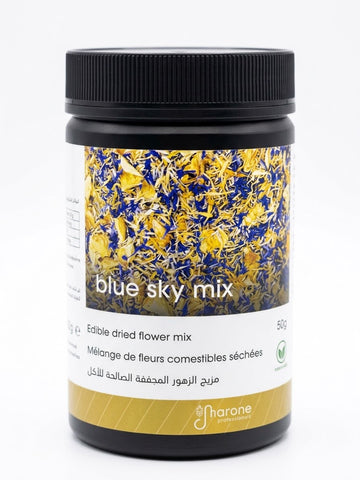 Blue Sky Mix – Mélange de fleurs comestibles séchées (50g)